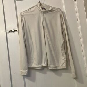 Patagonia Capilene, women’s, white, soft turtleneck with zipper front. Size L.